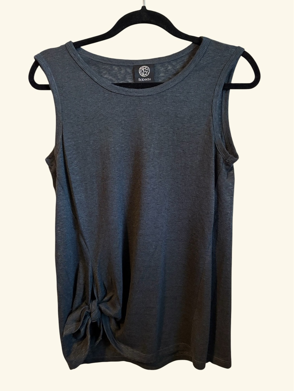 Bobeau Deep Teal/Slate Heathered Side Tie Tank Top Size Small